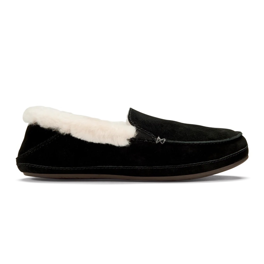 NEW - OluKai Ku‘una Women’s Moccasin Slipper in Black
